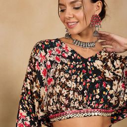 winered WinRed Printed Oversized Crop Top With Flared Palazzos Co-Ords image 2