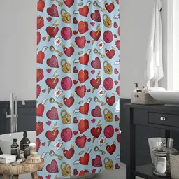 ArtzFolio Blue & Red Printed Waterproof Shower Curtains-image-71