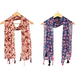 StoleVilla Floral Chiffon Stoles-42