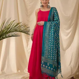 InWeave Women Regular Kurta with Palazzos & With Dupatta-picture-26