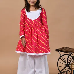 BAESD Girls Floral Printed Regular Pure Cotton Kurti with Sharara-image-20