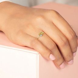 KISNA DIAMOND AND GOLD JEWELLERY 18KT Peacock Feather Finger Ring Diamond 0.02 CT-48