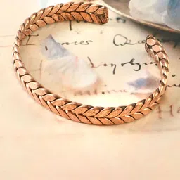 Jewar Mandi Unisex Copper-Plated Cuff Bracelet-picture-40