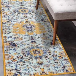 status Yellow Polyester 24 x 60 Inches Machine Made Floor Runner-picture-37