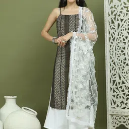 Jompers Women Floral Printed Regular Kurta with Palazzos & With Dupatta-picture-12