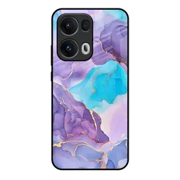 QRIOH Abstract Printed Oppo Reno13 Pro 5G Marble Real Glass Back Case Mobile Accessories-2