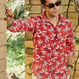 Campus Sutra Comfort Floral Printed Shirt-image-78