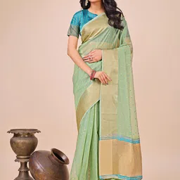 Pandadi Saree Woven Design Zari Organza Sarees-image-63