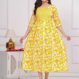 Moda Rapido Women Floral Printed Maternity Maxi Dress-image-81
