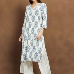 Melange by Lifestyle Women Floral Printed Daily Straight Kurta-picture-34