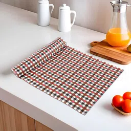 Kuber Industries Red & White Printed Water Resistant Shelf Liner Organisers-11