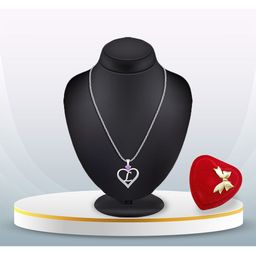 Heer Collection Silver-Plated Heart Shaped Pendants with Chains-image-96