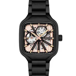 EARNSHAW Men Brass Skeleton Dial & Stainless Steel Analogue Automatic Motion Powered Watch-picture-1