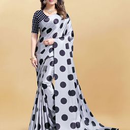 Anouk Polka Dot Printed Saree With Blouse Piece-image-87