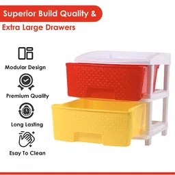 Myntra Elegant Homes 2-Layer Plastic Modular Drawer Storage Chest Rack image 4