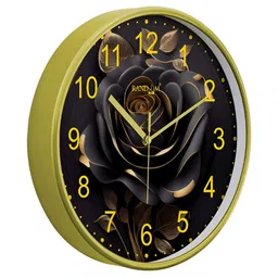 RANDOM Black & Green Printed Traditional Round Shaped Wall Clock image 5