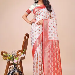 Astita Woven Design Zari Saree With Blouse Piece-image-26