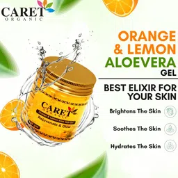 CARET ORGANIC Set Of 2 Neem Tulasi Aloevera Gel & Orange & Lemon Aloe Vera Gel- 100 g Each image 3