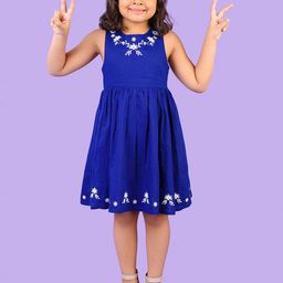 Nature Nook Kids Girls Embroidered Cotton Fit & Flare Dress-image-95