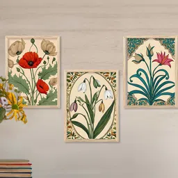 walllane Floral Wall Art With Frame Home Decor Wall Painting For Living Room Office Bedroom-picture-8