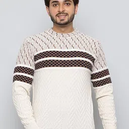 WEAR LUSSO Men Round Neck Woollen Pullover-picture-34