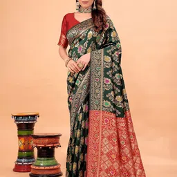 Florence Ethnic Motifs Woven Design Zari Kanjeevaram Saree-picture-28
