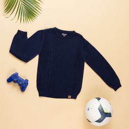 Purple United Kids Boys Cable Knit Pullover-image-36
