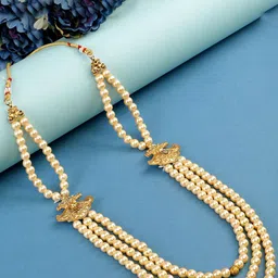 JIYANSHI FASHION Gold-Plated Artificial Beads Statement Necklace-13