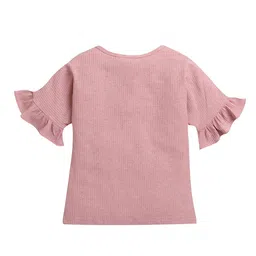 Tiny Girl Print Flutter Sleeve Top image 2