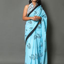 Pinkcity Trade World Pure Cotton Block Print Saree-image-84