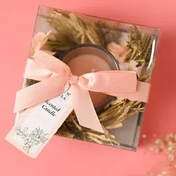MARKET99 Peach-Coloured Scented Wax Jar Candle-25