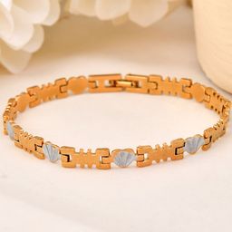 VOJ Men Brass Gold-Plated Link Bracelet-image-68