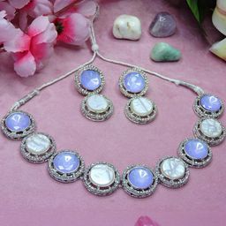 VATSALYA creation Rhodium-Plated Artificial Stones Alloy Jewellery Set-image-33