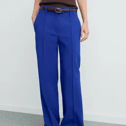 MANGO Women Straight Fit Pleated Trousers-picture-31