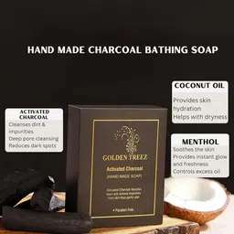 Golden Treez Set Of 4 Activated Charcoal Soaps- 115 ml Each image 2