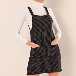 BIGDART Striped Shoulder Straps A-Line Mini Dress-image-8