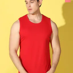 WOOSTRO 2-Pcs Odour-Free Combed Cotton Innerwear Vests VWS26(PLAIN RED)(PLAIN PEACH)-image-97