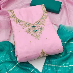 LeeliPeeri Designer Embroidered Unstitched Dress Material-image-54