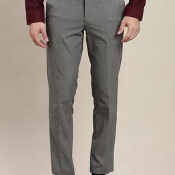 Turtle Men Textured Tailored Tapered Fit Formal Trouser-image-13