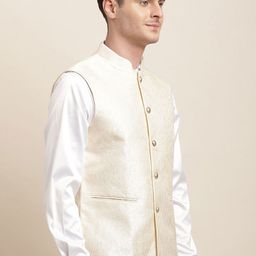 Turtle Men Woven Design Nehru Jacket image 4