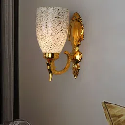 Fos Lighting Gold-Toned & White Printed Abstract Shaped Aluminium Wall Lamp-image-24