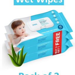 Pack of 3 Wet Wipes (72 leaf each) With Cap Gentle Wipes with Aloe Vera WIP13.1-image-73