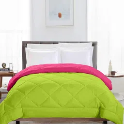 CHICERY Green & Pink Geometric AC Room Single Bed Comforter-16
