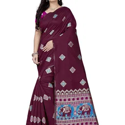 KAVINDI Ethnic Motifs Zari Saree-image-57