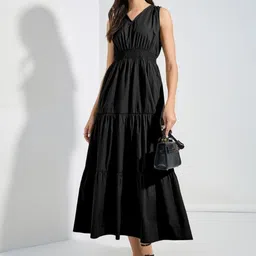 Jash Creation Applique Crepe Fit & Flare Maxi Dress-picture-8
