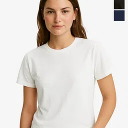 UniBlu Women Pack of 3 Solid Round Neck T-shirts-55