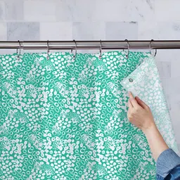 ArtzFolio Green & White Printed Waterproof Shower Curtains-picture-44