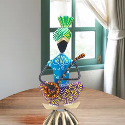 Golden Peacock Blue Figurine Showpiece-picture-7