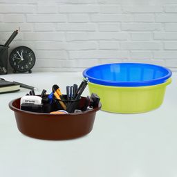 Kuber Industries Green & Blue 3 Pieces Regular Desk Organisers 6L Each-4