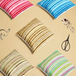 ArtzFolio Multicoloured Set of 5 Square Cushion Covers-46